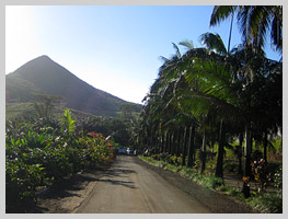 Unsurfaced road in the southern part of the island