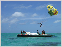 Prasailing, flying over the barrier reef