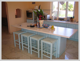 The kitchen of the villa